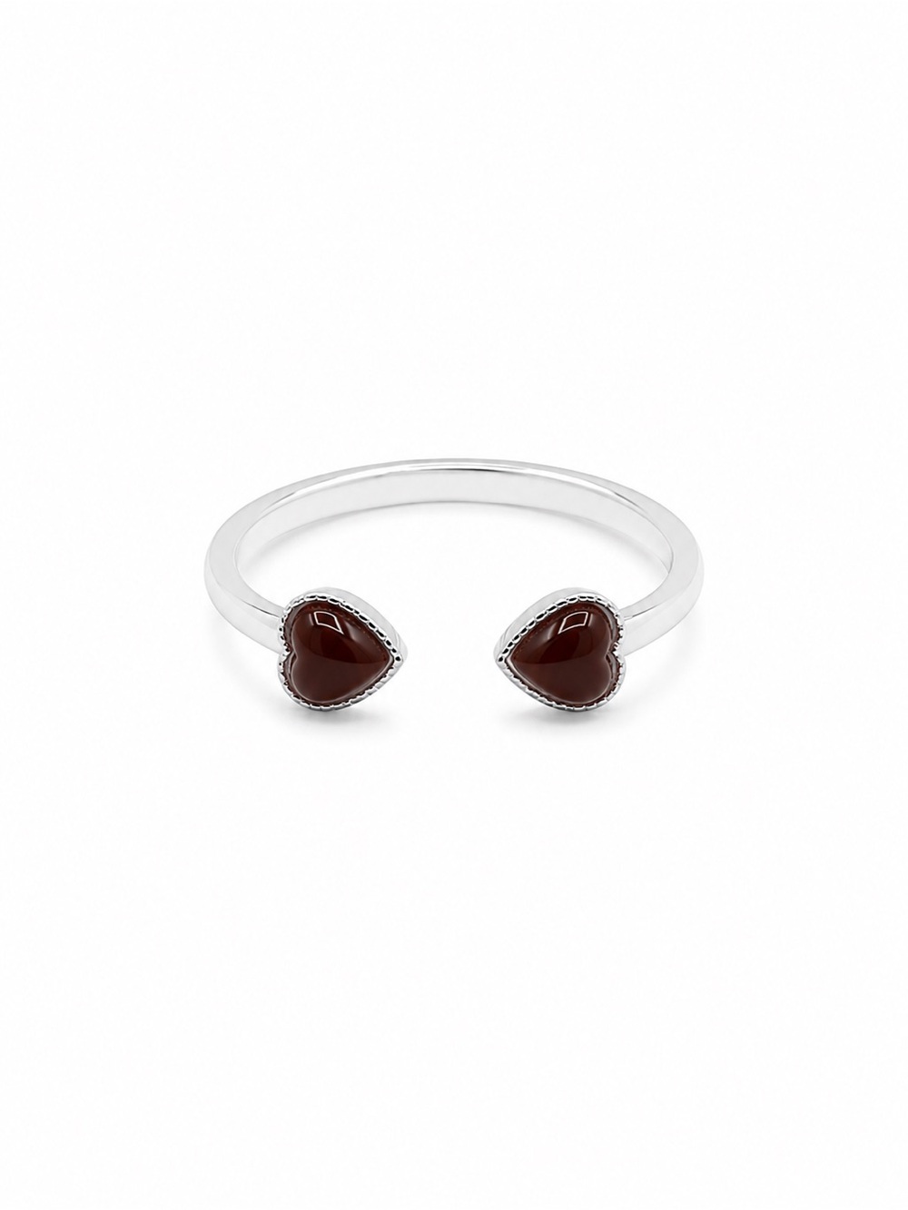 Jade Double Heart Ring (S925) R111